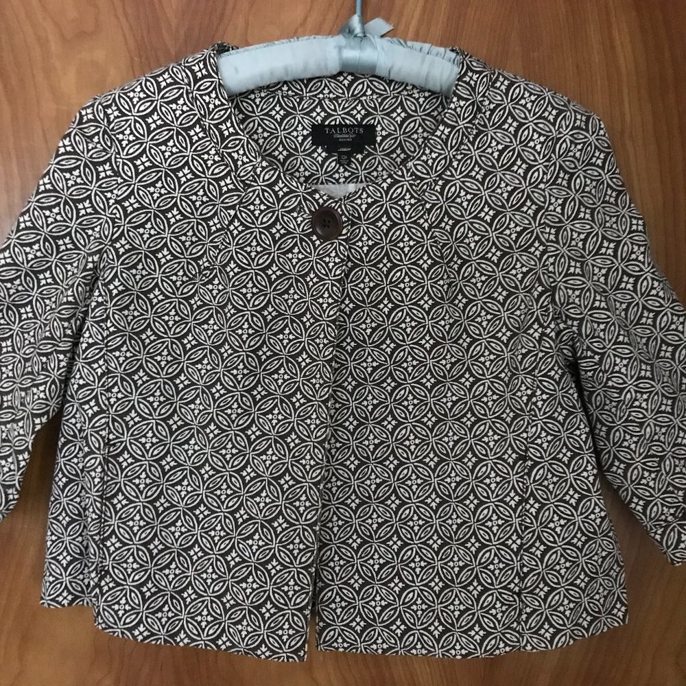 Talbots Geometric Pattern Stretch Blazer - image 1